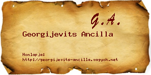 Georgijevits Ancilla névjegykártya